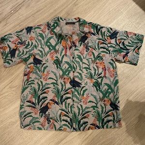Designed Oversized Tropical Shirt